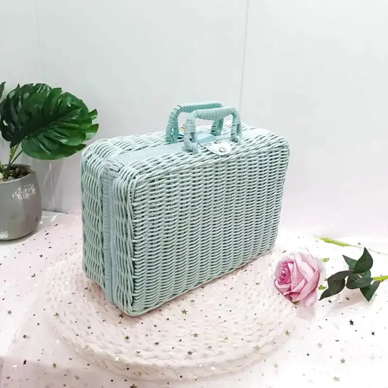 Panier déco en osier avec anse foulard - panier en osier