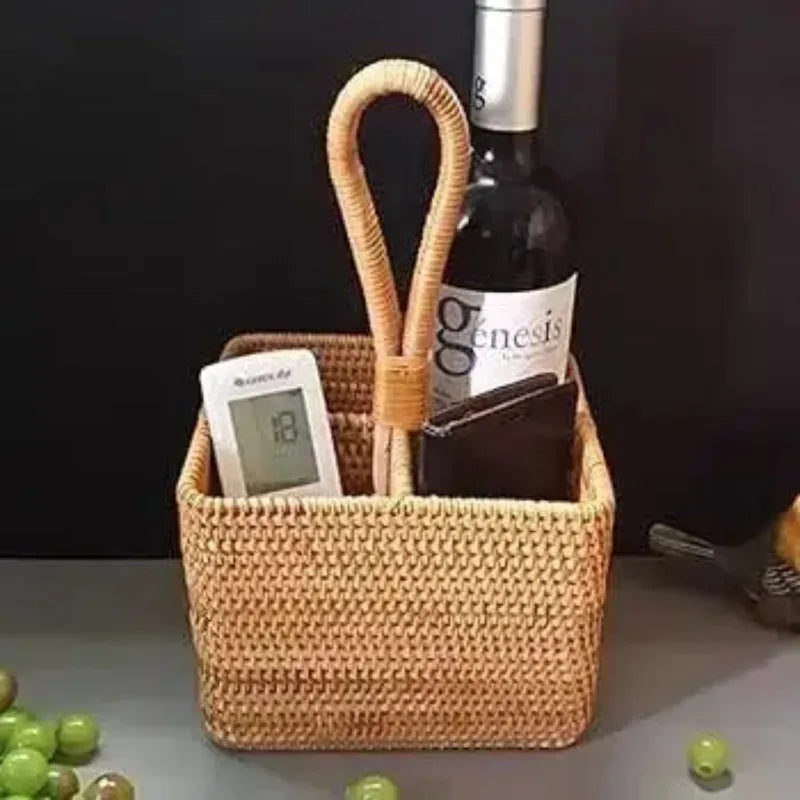 Panier en osier porte-bouteille
