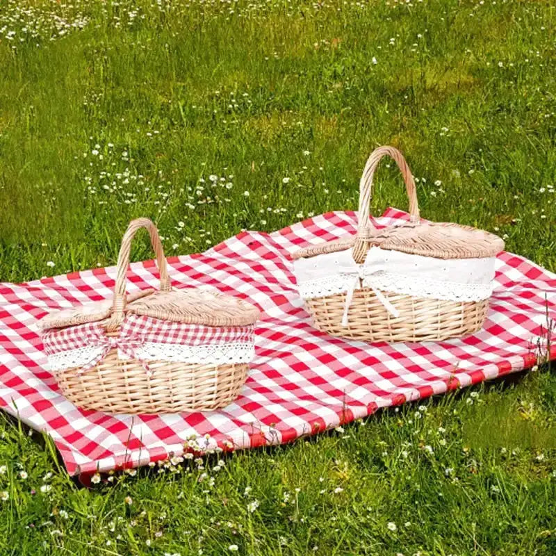 panier pique-nique à couvercle - panier en osier