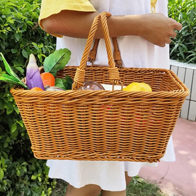 Panier à pain en osier avec anse