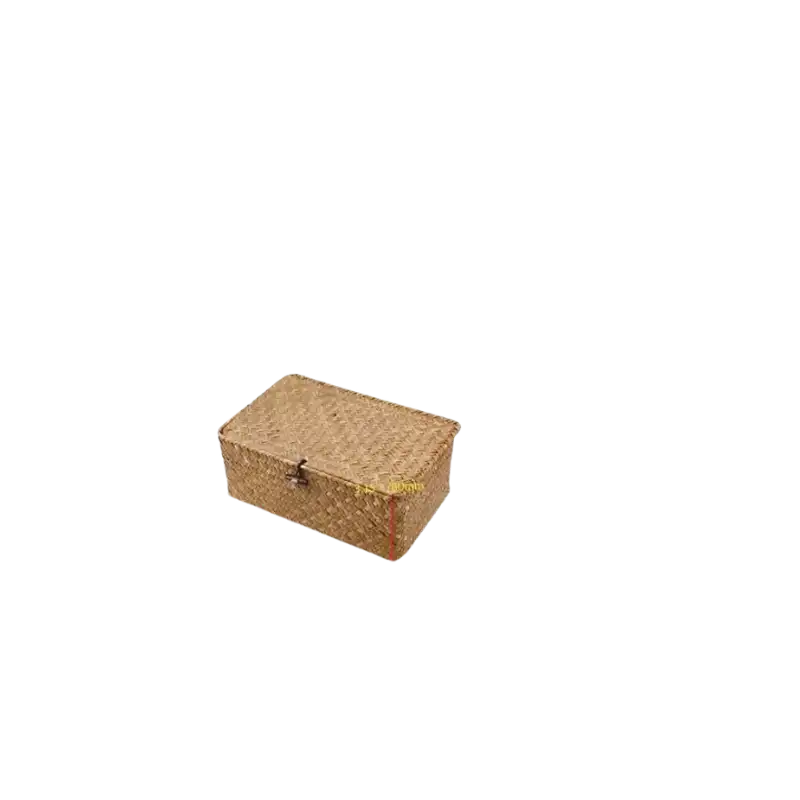 Boîte de rangement rectangulaire en osier