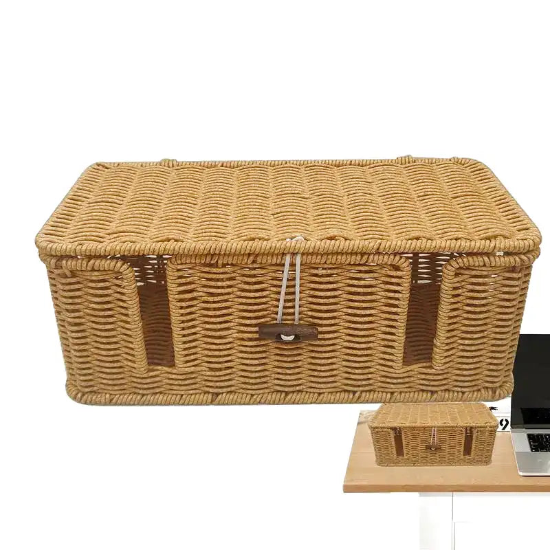 Boîte en osier cache-câbles