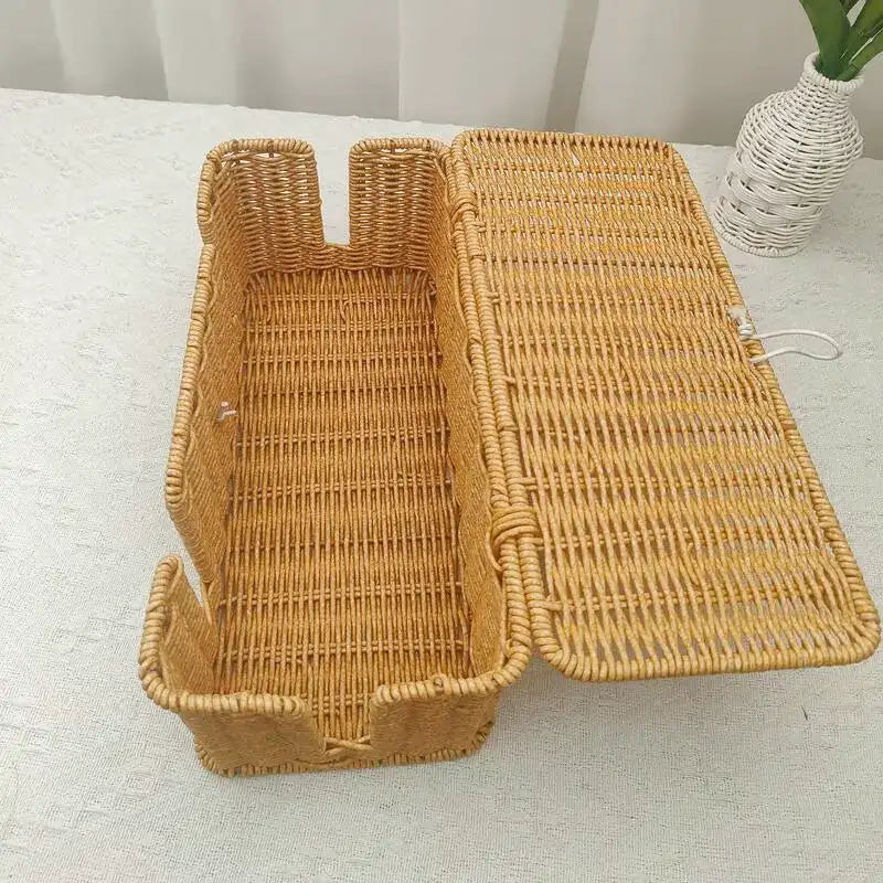 Boîte en osier cache-câbles