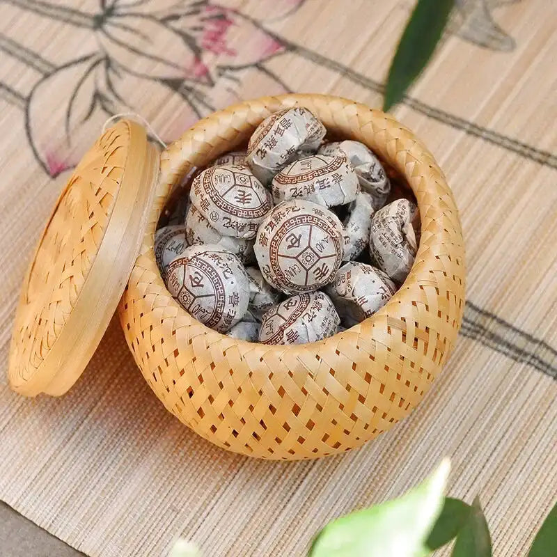 Boîte en osier pour thé ou capsules de café