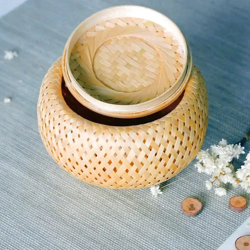 Boîte en osier pour thé ou capsules de café