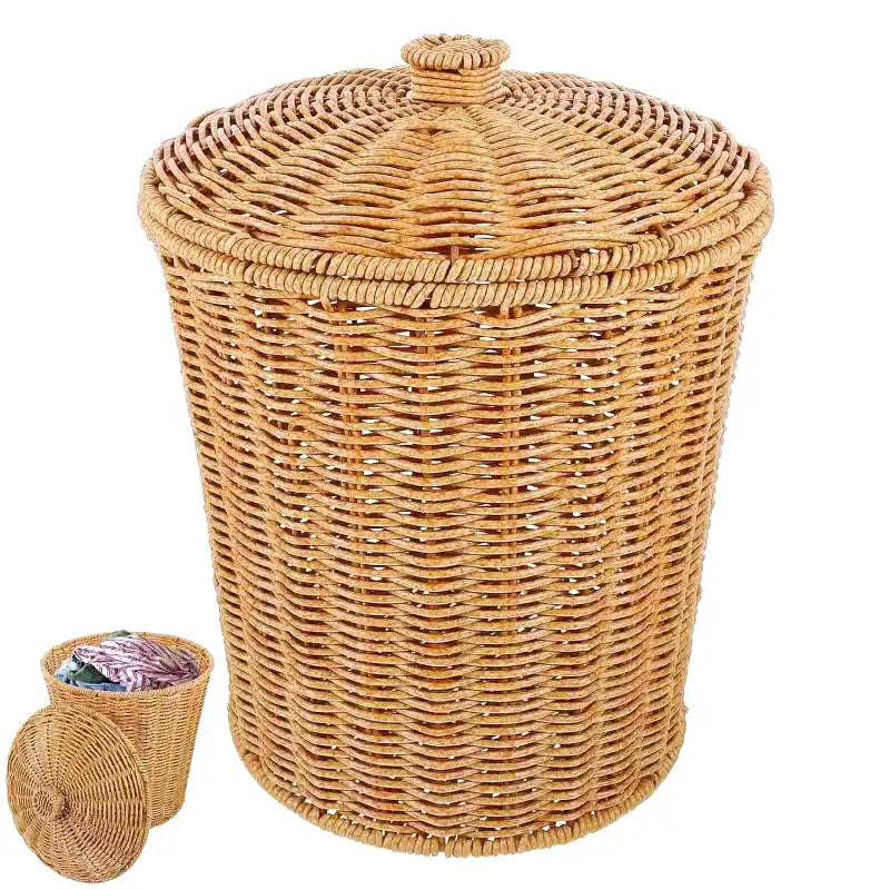 Grand Panier en Osier avec Couvercle