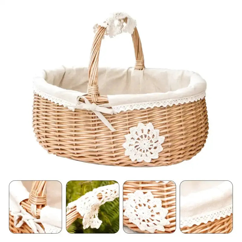 Panier en osier avec doublure tissu - panier en osier