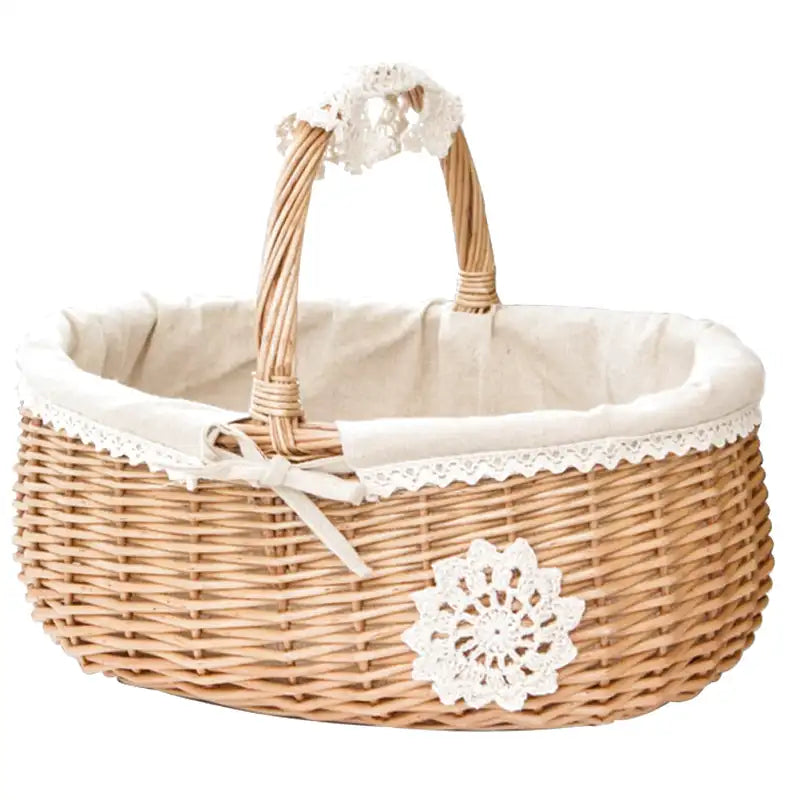Panier en osier avec doublure tissu - panier en osier