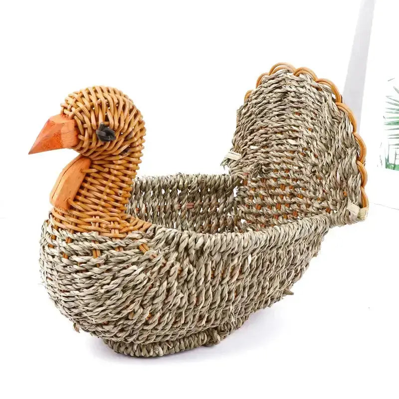 panier en osier forme de dinde