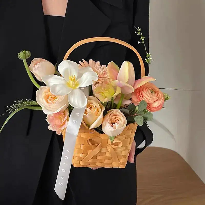 panier romantique en osier - panier en osier