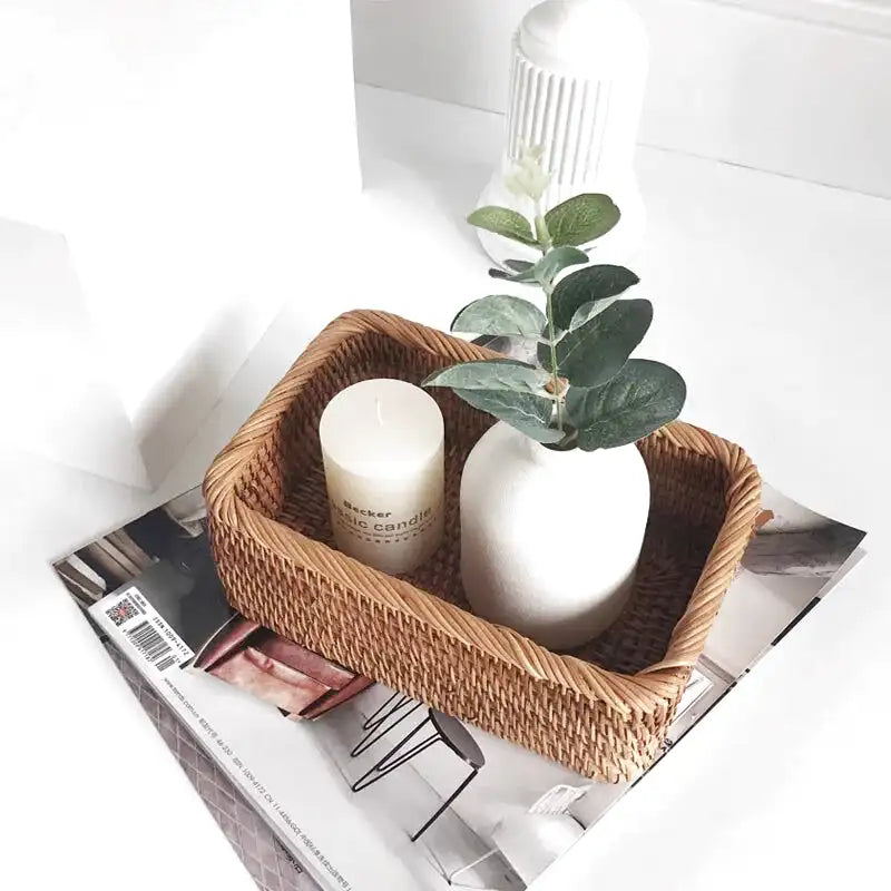 Panier en osier pour salle de bain