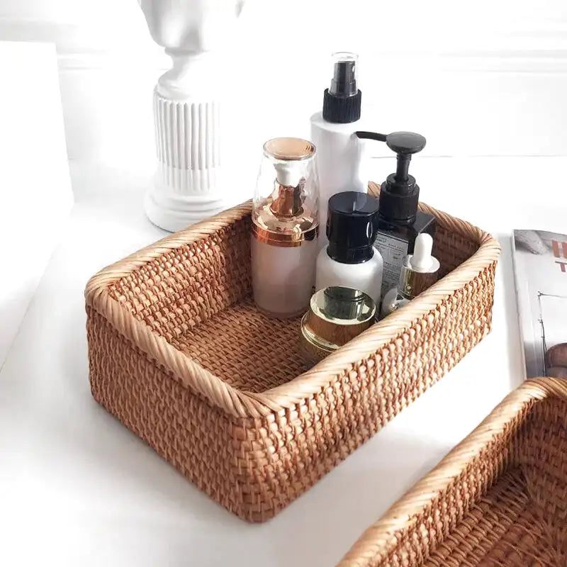 Panier en osier pour salle de bain
