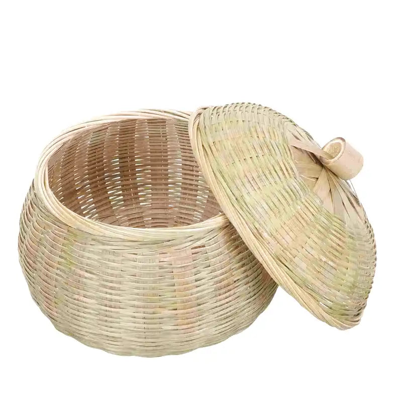 Panier Tressé avec Couvercle Bombé
