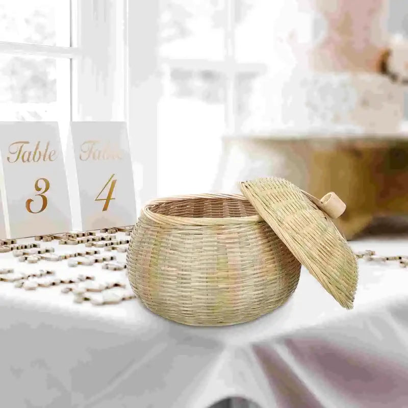 Panier Tressé avec Couvercle Bombé