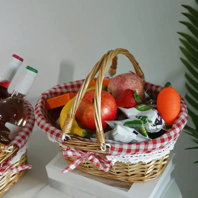 petit panier pique-nique tissu vichy