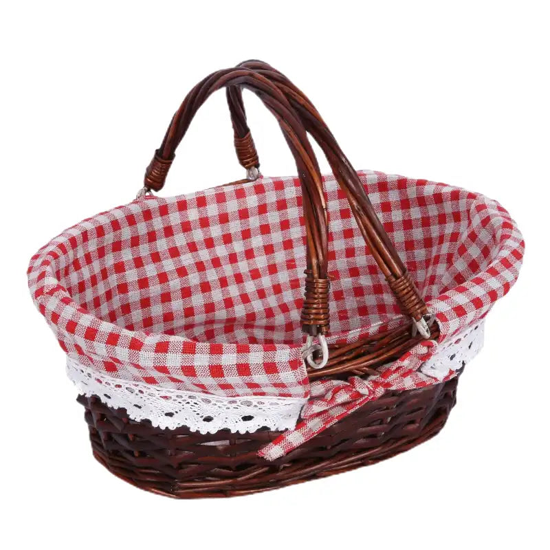 petit panier pique-nique tissu vichy