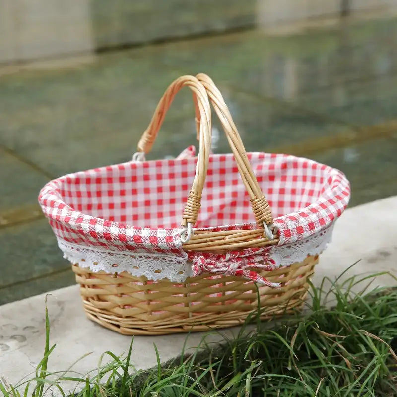 petit panier pique-nique tissu vichy