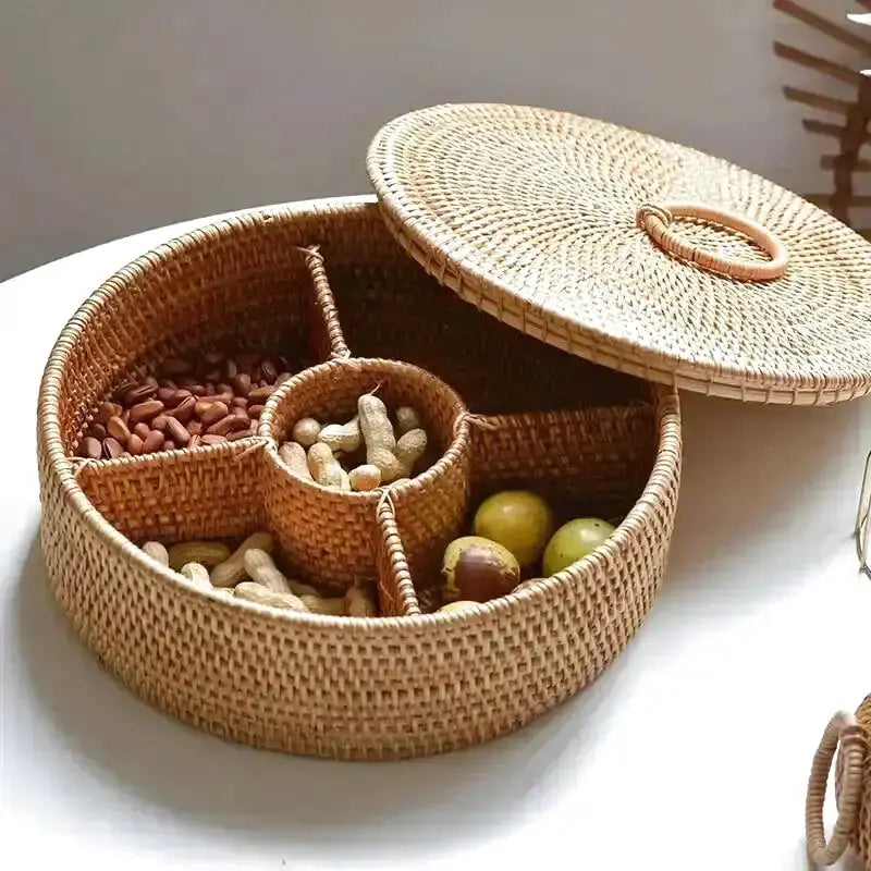 Boîte compartimentée en osier