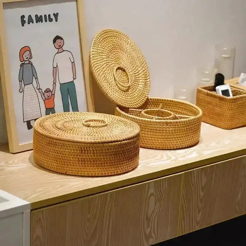 Boîte de Présentation compartimentée en osier - panier en osier