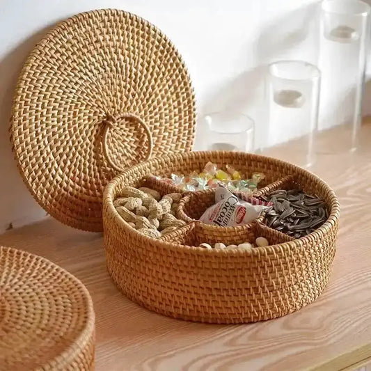 Boîte compartimentée en osier
