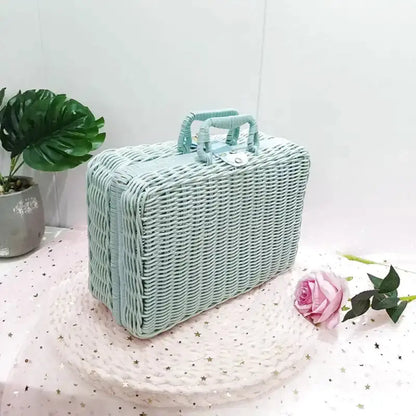 Panier déco en osier avec anse foulard - panier en osier