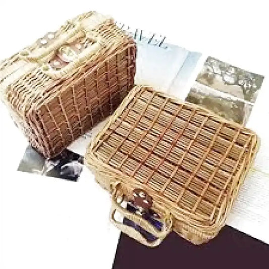 Panier style valise en osier 
