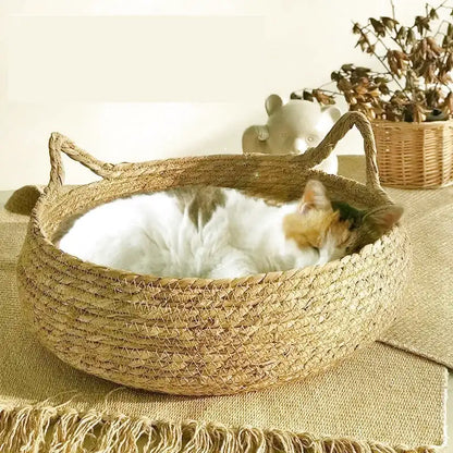 Corbeille pour chat en osier