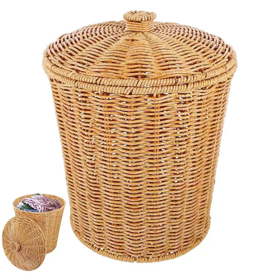 Grand Panier en Osier avec Couvercle