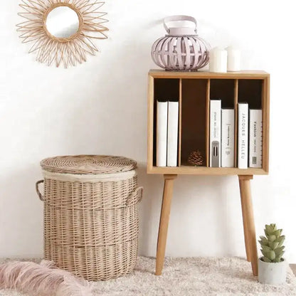 Panier à Linge en Osier avec Couvercle