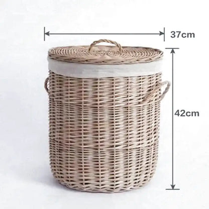 Panier à Linge en Osier avec Couvercle