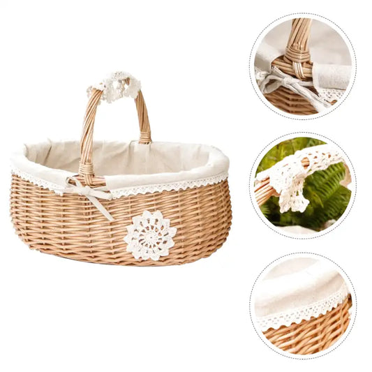 Panier en osier avec doublure tissu