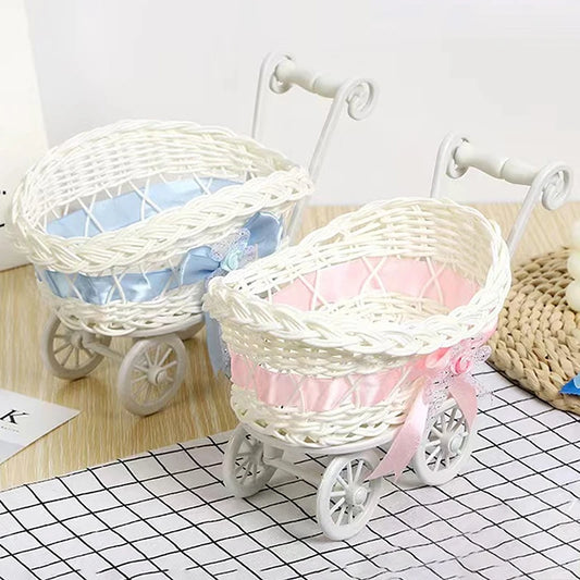 Panier Landau Décoratif pour Naissance - panier en osier