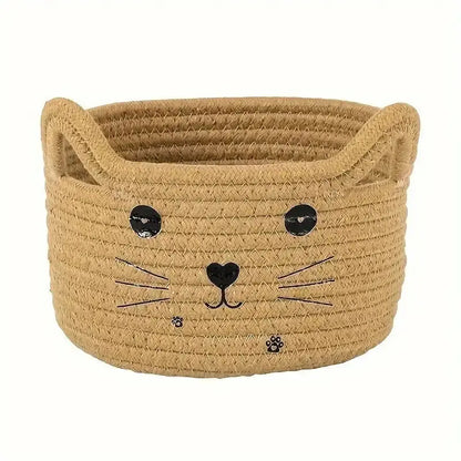 panier de rangement chat - panier en osier