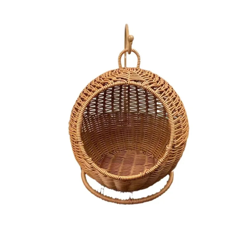 Panier suspendu en osier pour chat - panier en osier