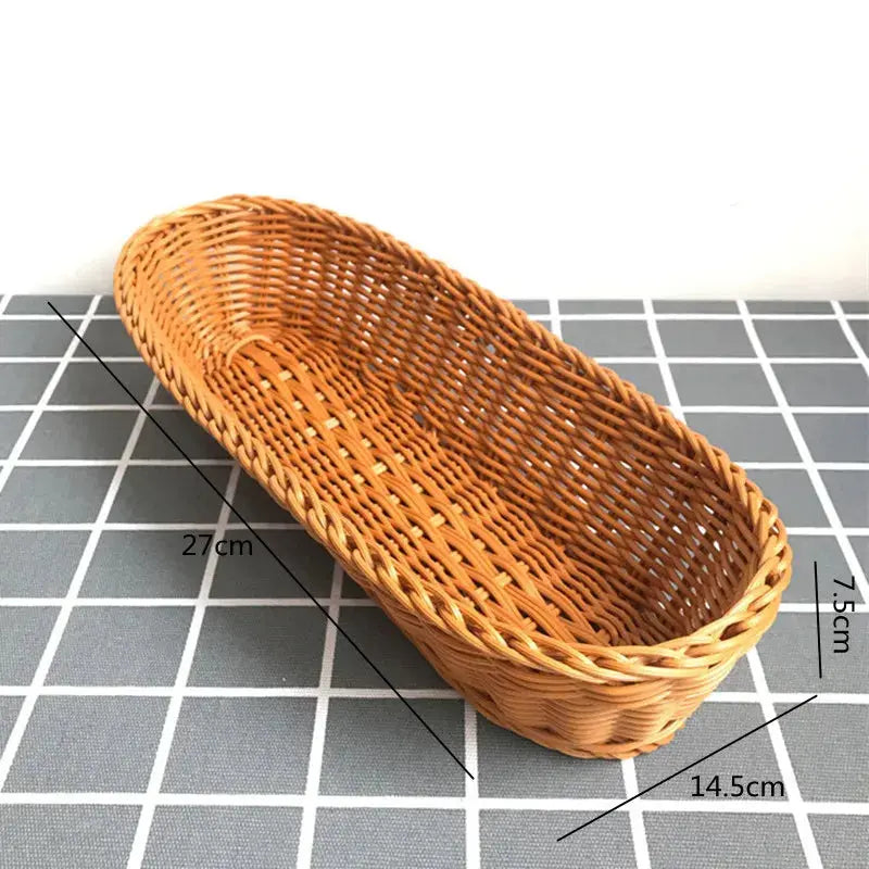 Corbeille tressée décorative ovale - panier en osier