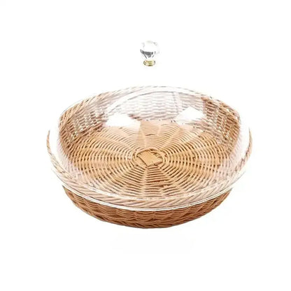 Panier à Fromage avec Cloche Transparente panier en osier