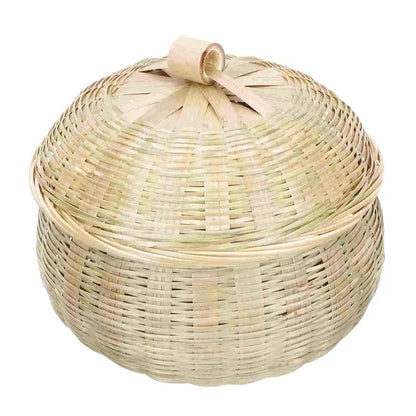 Panier Tressé avec Couvercle Bombé