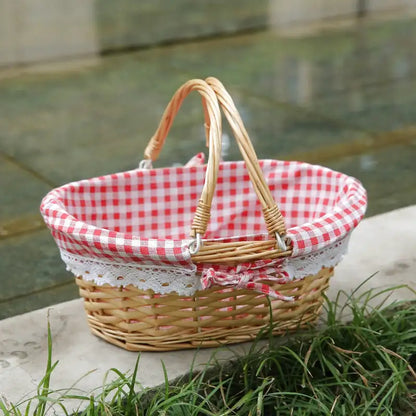 petit panier pique-nique tissu vichy