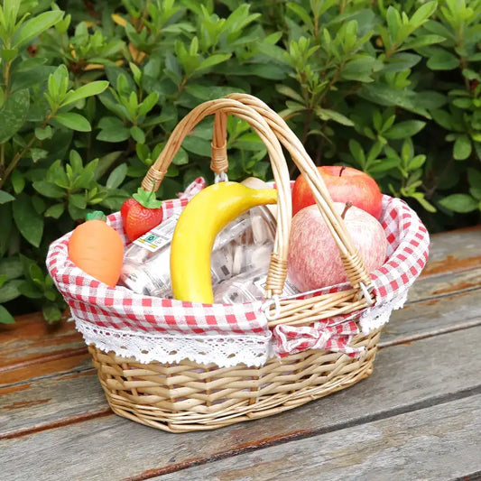 petit panier pique-nique tissu vichy
