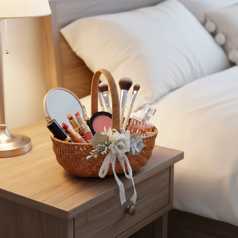 Petite panière en osier naturelle, idéale pour le rangement ou la décoration intérieure, fabriquée par Panier en Osier.